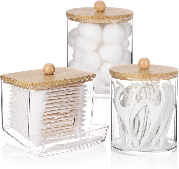 Modern Tmax Qtips Dispenser Bathroom Container 10 12 oz Cotton Ball Holder Environmentally Friendly