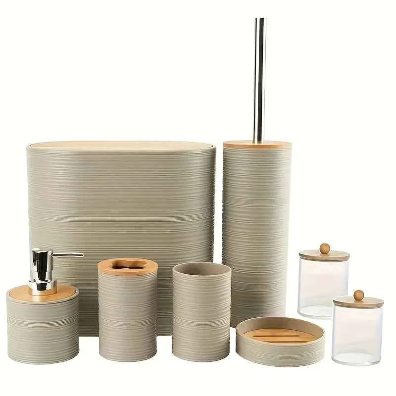 Original Bathroom Set – Bamboo 8pcs Relaxed