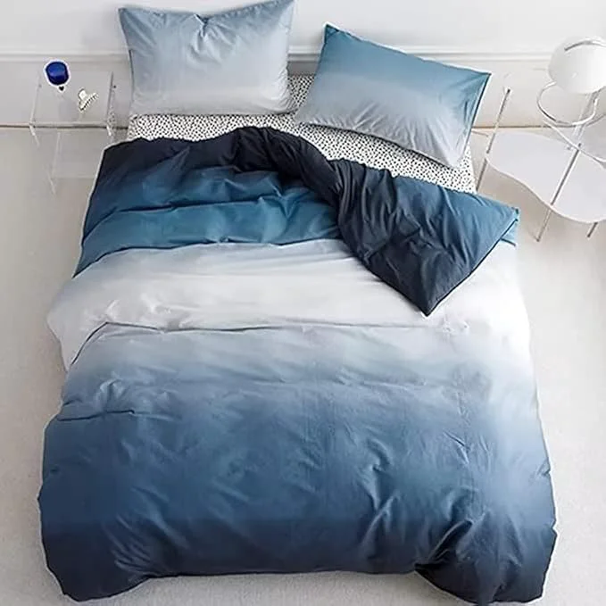High-Performance Houseri White and Blue Comforter Set California King Gradient Blue Comforter Bedding Sets Cal King Size Cal King 96 39 39 x104 39 39 -Comforter World-Class