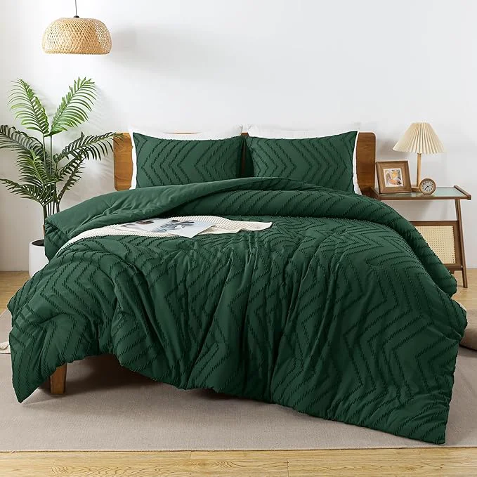 Outstanding Andency Emerald Green Twin Twin XL Comforter Set Twin Bed Comforter for College Dorm Girls Boys Kids Boho Dark Green Soft Warm Cute Comforter 2 Pieces Aesthetic Chevron Bohemian Bedding Set Efficient