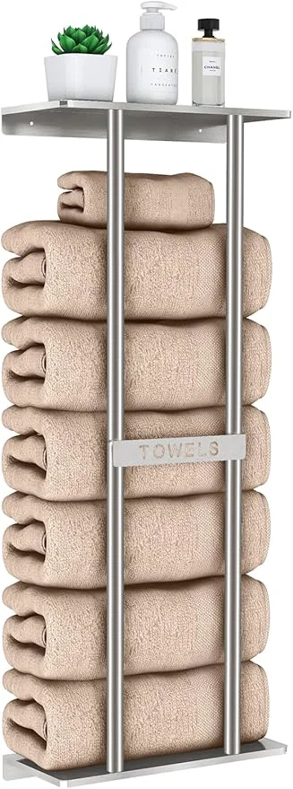 Secure STWWO Bathroom Towel Storage for Bathroom Wall Towel Rack for Rolled Towels Smooth
