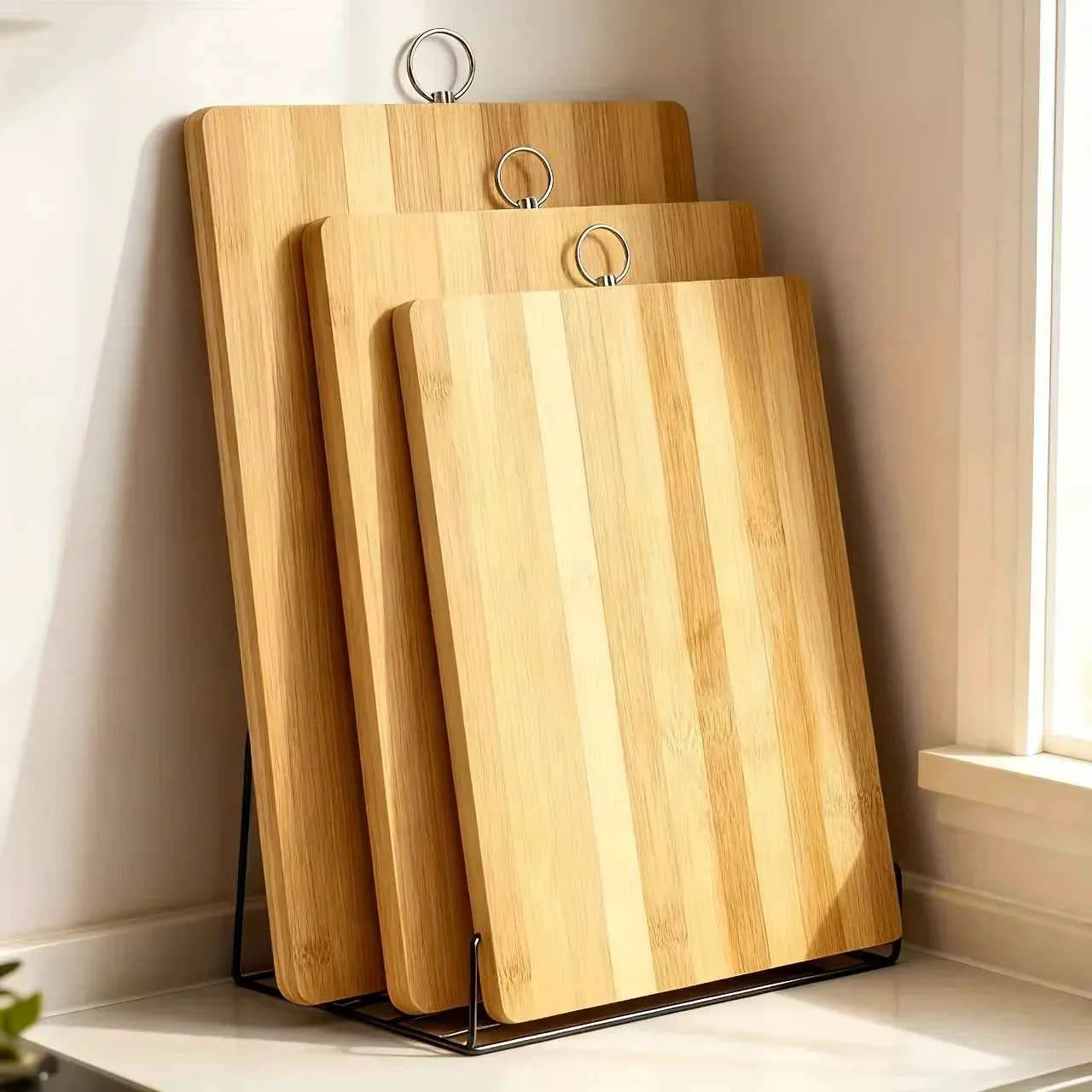 Long-Lasting Kitchen large medium and small cutting boards 3in 1 double-sided bamboo wood carbonized cutting board thickened Rectangular fruit and vegetable cutting board knife board chopping board Meal Preparation Rectangular Design Recyclable
