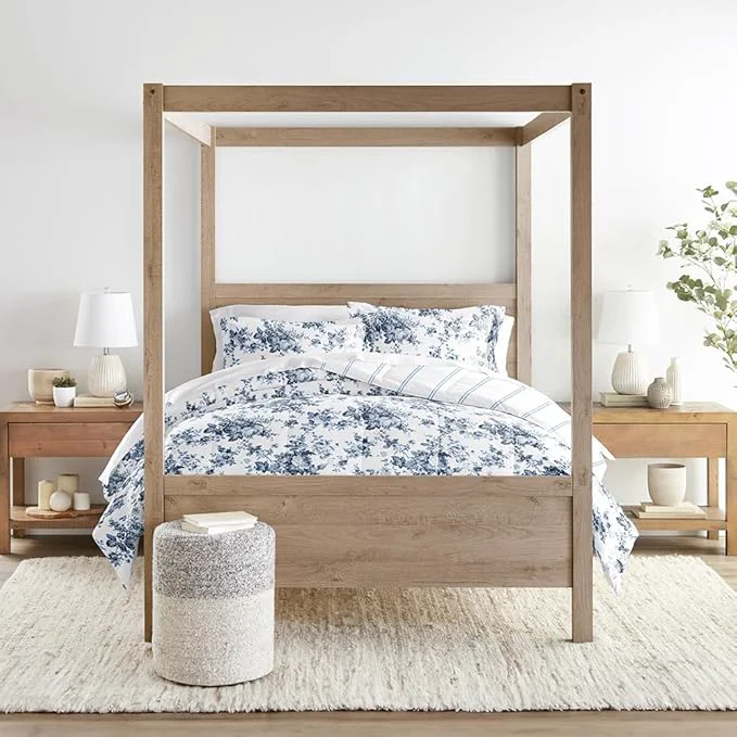 Original LINENS amp HUTCH Comforter Set Patterned Microfiber All Season Down- Ultra Soft Bedding in Cabbage Rose Stripe – Twin TwinXL Cabbage Rose Stripe Stone Refined