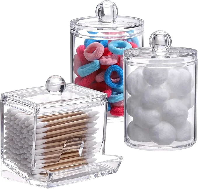 Quality Tmax Plastic Qtips Holder Bathroom Container 10 7 OZ Cotton Ball Swabs Practical