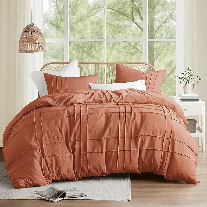 Classic Comfort Spaces Clay King Size Comforter Set – 3 Pieces Pintuck Pleated Bedding Sets All Season Lightweight Extra Softness Pre-Washed Microfiber King Bed Set Shams King Effective