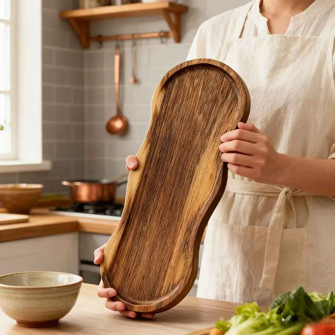 Safe 1pc Creative Oval Wooden Tray Dessert Plate – Blend of Home Decor and Practicality Easy to Clean Multi-Purpose for Fruits Cakes Snacks Desserts and Cheese. I for Family Gatherings Afternoon Tea Restaurant Responsible