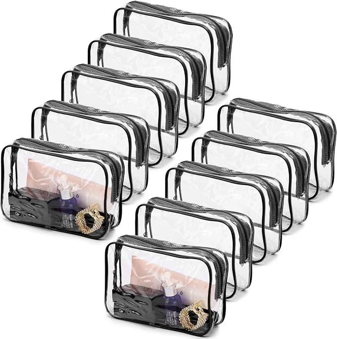 Comfortable Tmax 10 Pcs Clear Cosmetic Bags Small Makeup Bags Portable Waterproof Unique