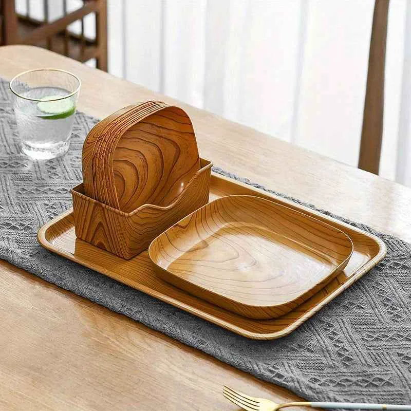 Modern Serving Tray – Washable Plastic Striped Outstanding