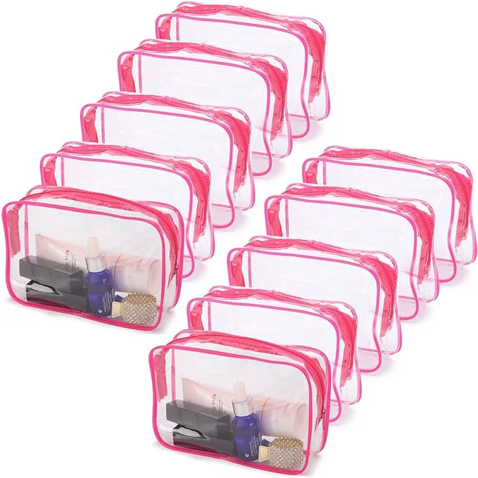 Reliable Tmax 10 Pcs Clear Cosmetic Bags Small Makeup Bags Portable Waterproof Stylish
