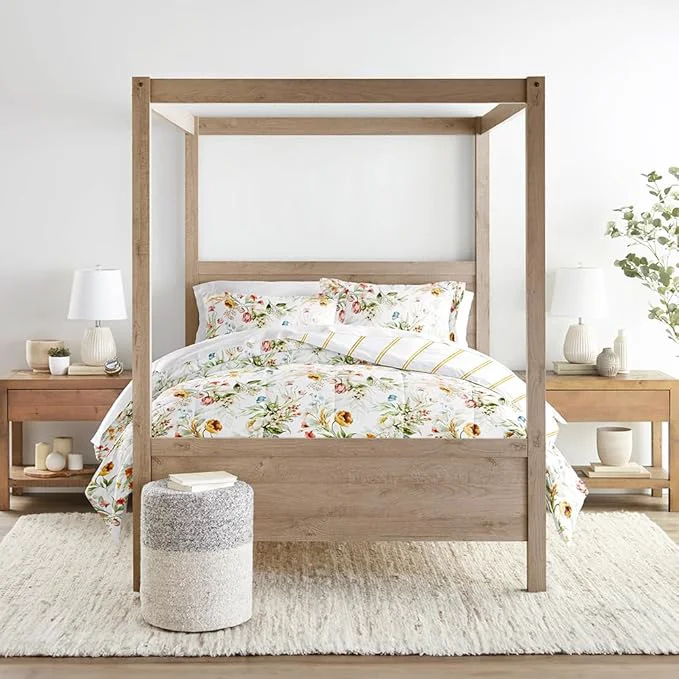 Fashionable LINENS amp HUTCH Comforter Set Patterned Microfiber All Season Down- Ultra Soft Bedding in Chintz Floral Stripe – Full Queen Chintz Floral Stripe Clay Trusted