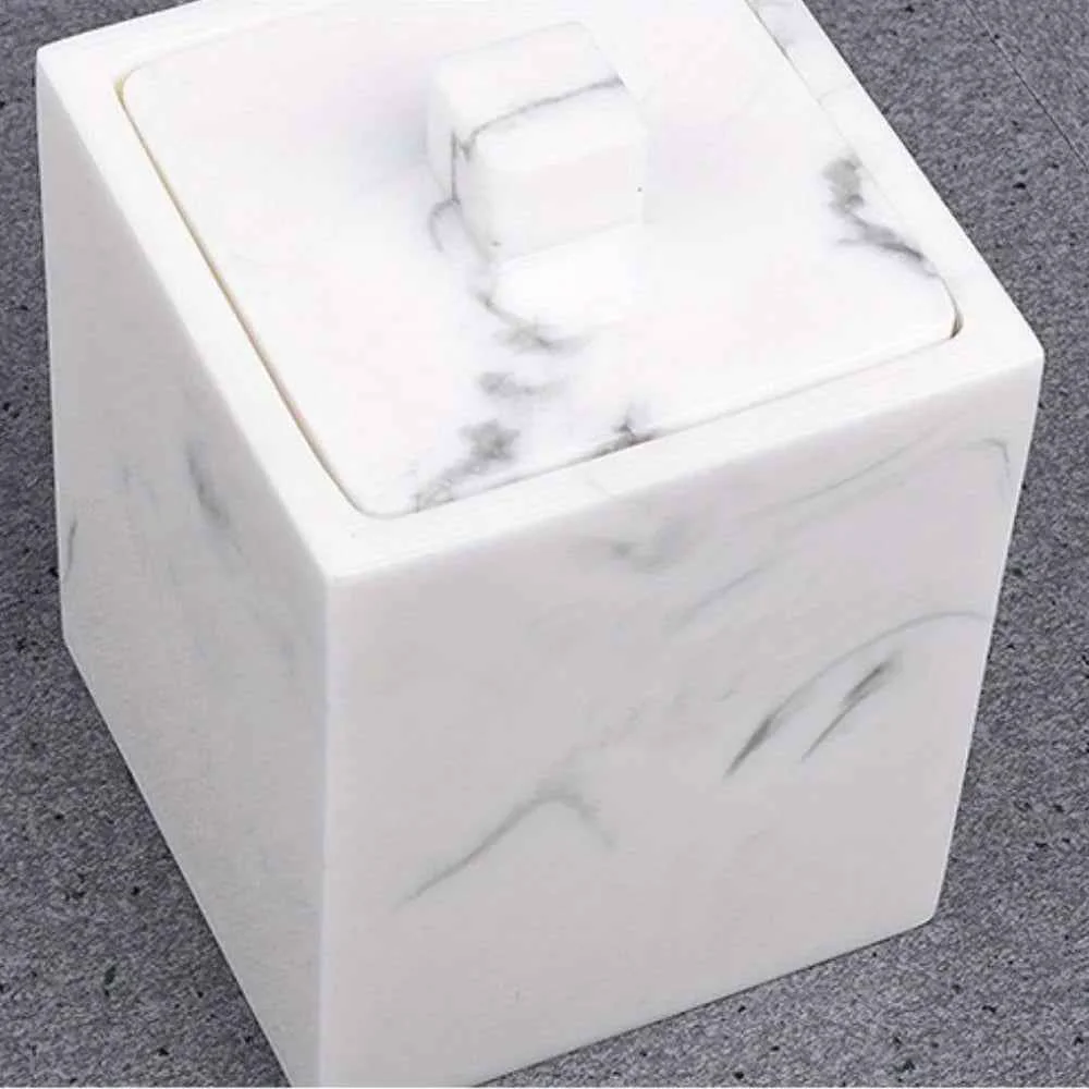 Carefully Designed 1pc Marble-like Cosmetic Organizer Box – Elegant Bathroom amp Kitchen Storage Case Compact Vanity Organizer for Home Hotel or Countertop Decoration – Modern Minimalist Decor Bathroom Decorations Toiletry Holder Sophistica Solid