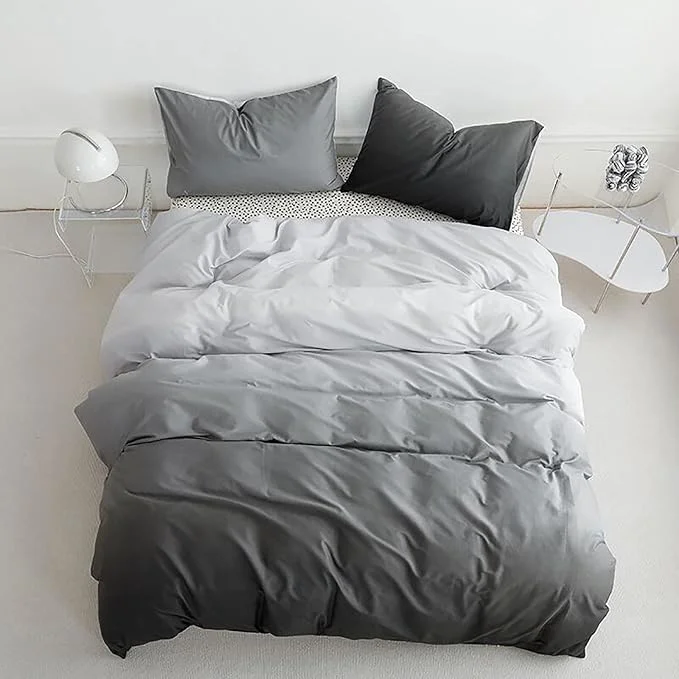 Smooth Cottonight Grey Gradient Comforter Set Queen Grey and Black Bedding Comforter Set Full Gradient Color Blanket Quilts Aesthetic Soft Breathable Green 3 Piece Comforter Set for Women Men Dependable