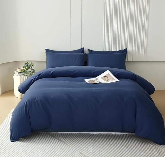 Selected Houseri Navy Blue Comforter Queen Size Dark Blue Bedding Set – Classic Soft Navy Queen Bed Comforter Quilt Blanket Top-Quality