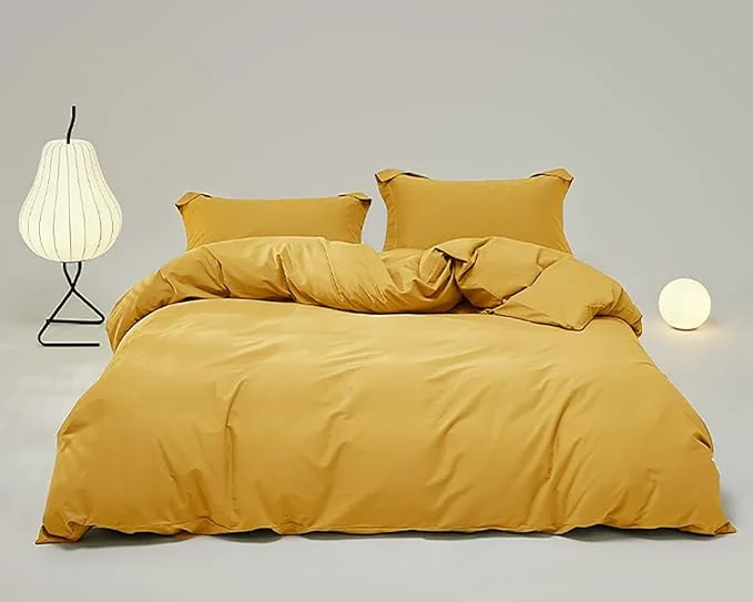 Durable Houseri Mustard Yellow Comforter Set Twin Dark Yellow Bedding Twin Comforter Sets for Girls Yellow Comforters Toddler Boys Mustard Comforter Twin Ginger Yellow Bedding Sets Soft Dorm Comforter Twin Proven