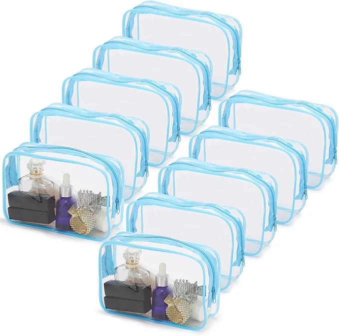 Stylish Tmax 10 Pcs Clear Cosmetic Bags Makeup Bags Portable Waterproof Travel Functional