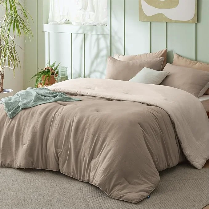 First-Class Bedsure King Comforter Set Khaki Beige Soft Prewashed Bedding for All Seasons 3 Pieces GentleSoft™ Bed Set 1 Lightweight Comforter 104 quot x90 quot and 2 Pillowcases 20 quot x36 quot Flexible