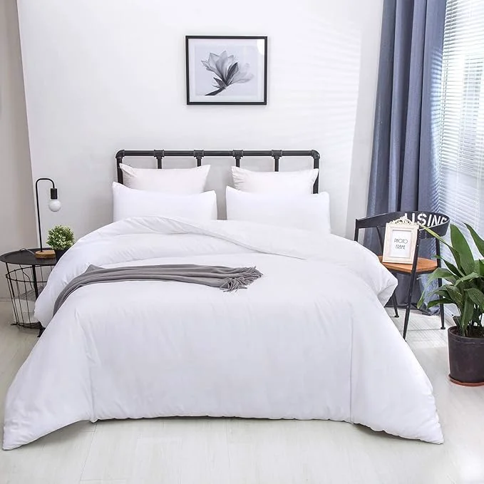 Innovative Houseri Fluffy Full Size Comforter Set – Solid White Puffy Cozy Bedding for Teen Girls amp Boys – Lightweight Preppy Dorm Ready World-Class