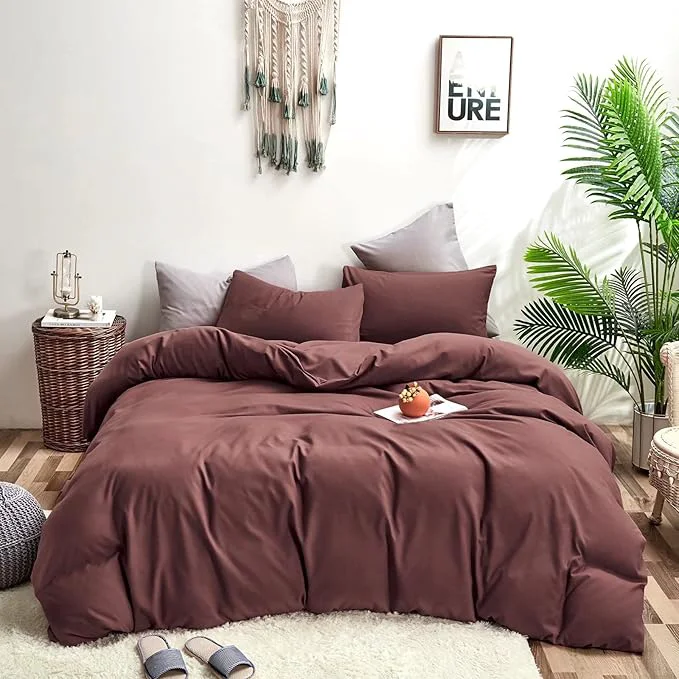 Specialty Houseri Brick Red Comforter Set Twin Dark Purple Bedding Girls Boys Kids Classic Deep Color Plum Twin Comforter Sets Vintage Blackish Purple Bedding Quilt Soft Comfy Fluffy Twin Bed Blanket Gift Ideas Relaxed