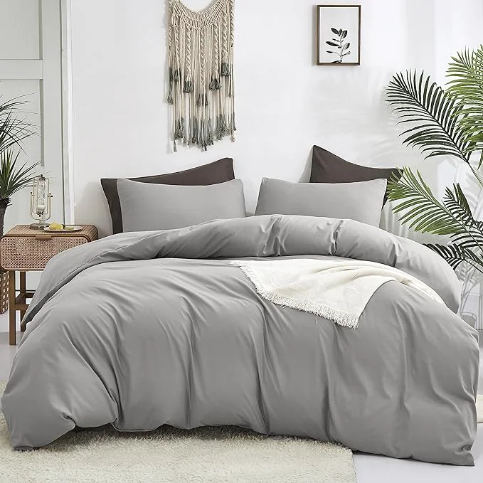 Healthy Cottonight Silver Grey Comforter Sets Full Light Gray Bedding Comforter Set Women Men Solid Pure Gray Blanket Quilts Fuzzy Breathable Light Grey Bedding Comforter Sets for Women Men Quality