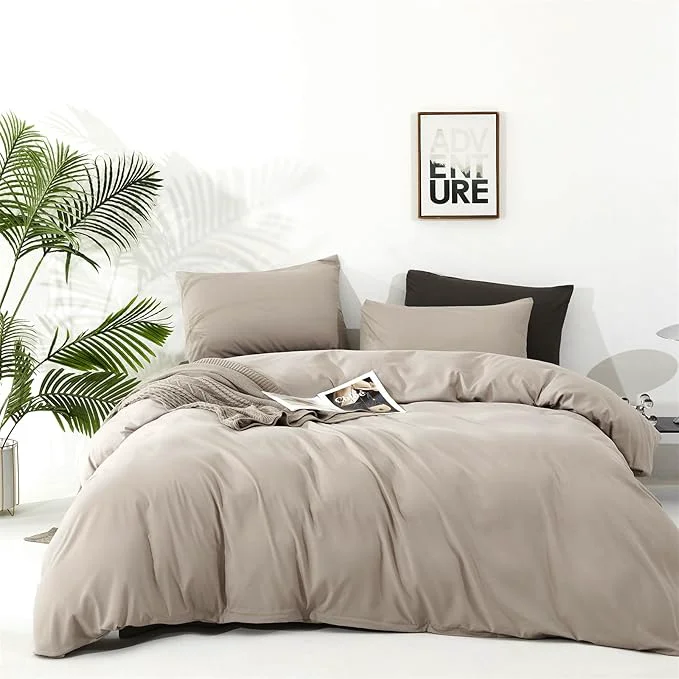 Minimalist Cottonight Beige Comforter Set California King Cream Khaki Bedding Comforter Set Cal King Solid Light Champagne Blanket Quilts Modern Soft Breathable Taupe 3 Piece Light Khaki Bedding Set Crafted