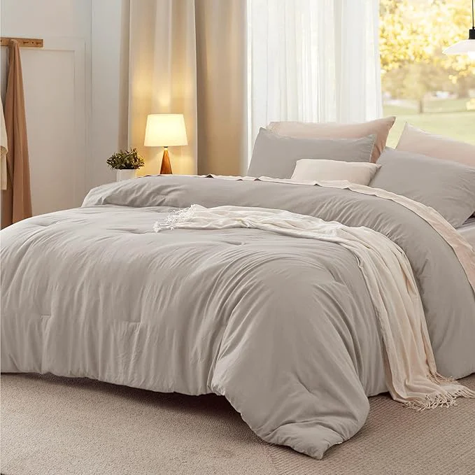 Elite Bedsure California King Comforter Set Linen Soft Prewashed Bedding for All Seasons 3 Pieces GentleSoft™ Bed Set 1 Lightweight Comforter 104 quot x96 quot and 2 Pillowcases 20 quot x36 quot Casual