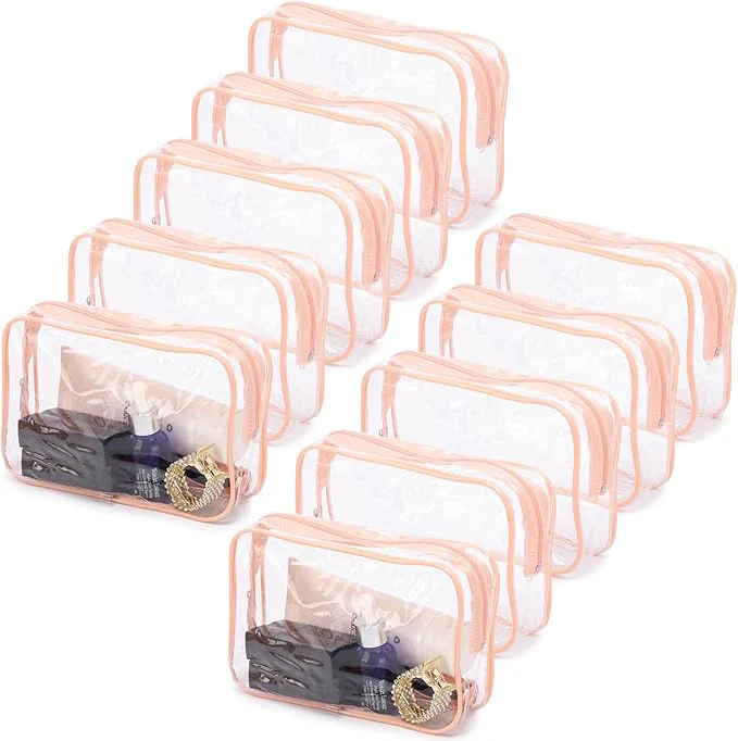 Original Tmax 10 Pcs Clear Cosmetic Bags Small Makeup Bags Portable Waterproof Organic