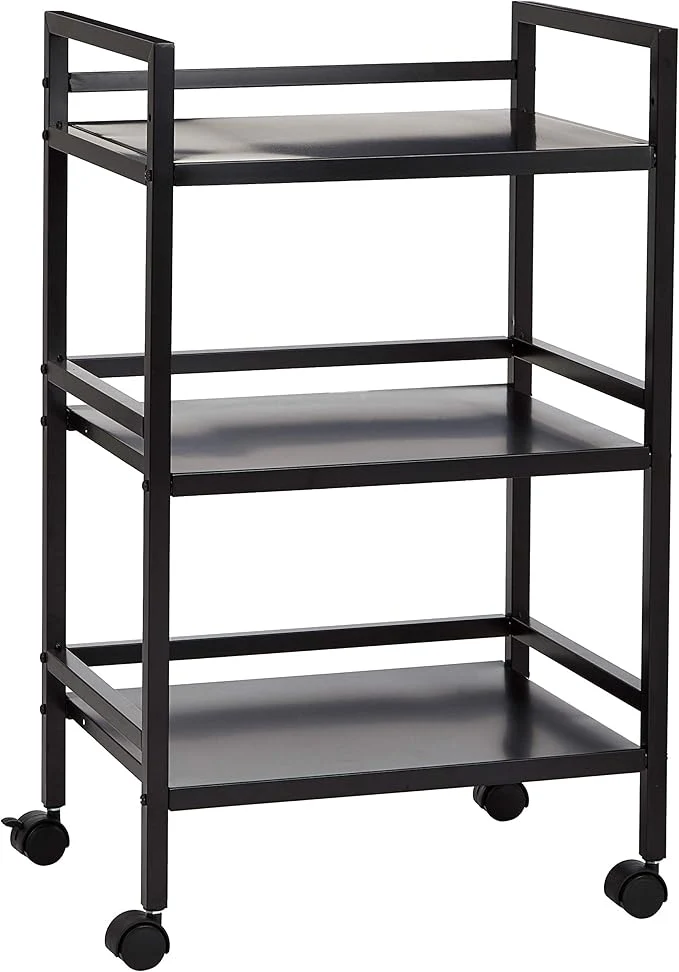 Selected Amazon Basics 3-Tier Metal Rolling Utility Cart Storage Organizer Mobile Trendy