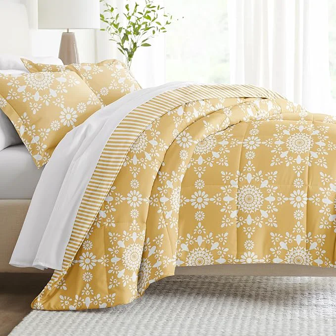 High-Grade Linen Market Reversible King Size Comforter Set 3 Piece – Bring Luxury Home with Our Soft and Lightweight Down Comforter King Set – This Includes Your King Comforter and 2 Pillow Shams