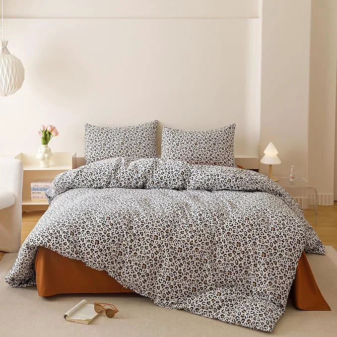 Superior Cottonight Leopard Comforter Set Twin Animal Cheetah Print Bedding Set 3 Pieces Leopard Print Comforter Fluffy Soft Bedding Set Kids Teens Twin Comforter with 2 Pillowcases Prestigious