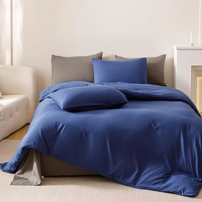 Advanced Cottonight Royal Blue Comforter Sets Queen Bright Blue Bedding Comforter Queen Size Quilts Blanket Ultra Soft Breathabe Solid Bedding Set for Women Men Adults Teens Fashionable