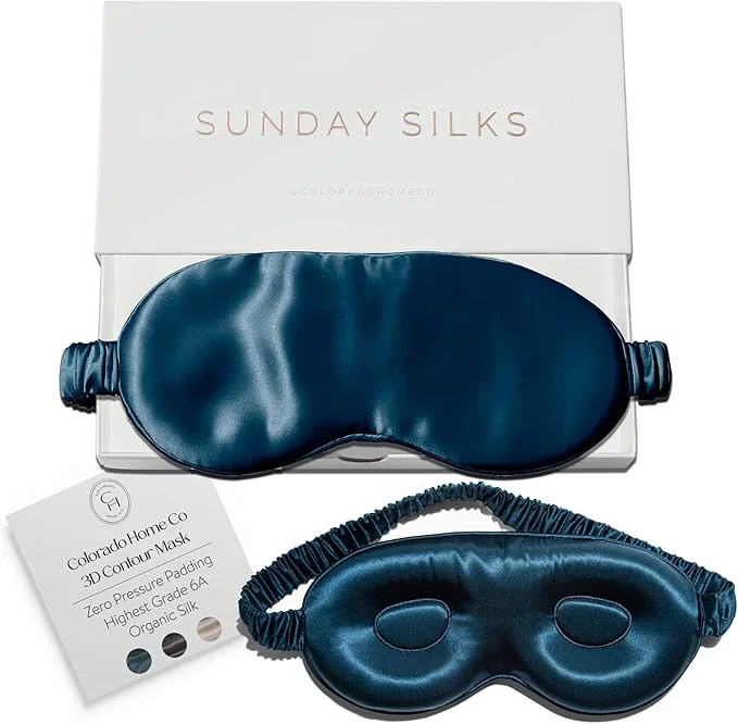 High-End SUNDAYSILKS™ 3D Contoured Silk Sleep Mask Padded Silk Eye Mask Lightweight
