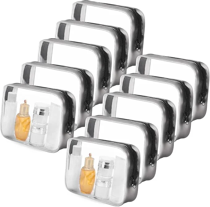 Genuine Tmax 10 Pcs Clear Cosmetic Bags Makeup Bags Portable Waterproof Travel Dependable