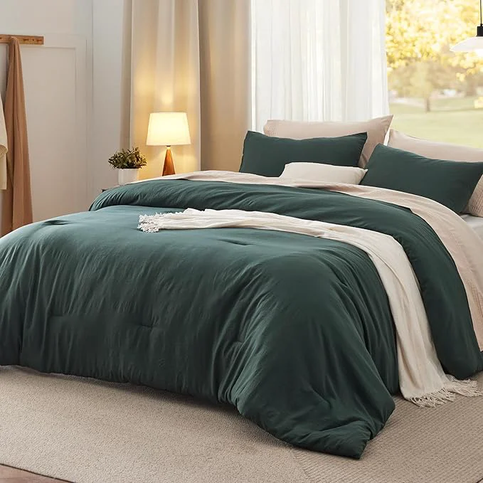 High-Quality Bedsure Oversized King Comforter Set Forest Green Soft Prewashed Bedding for All Seasons 3 Pieces GentleSoft™ Bed Set 1 Lightweight Comforter 120 quot x98 quot and 2 Pillowcases 20 quot x36 quot Excellent