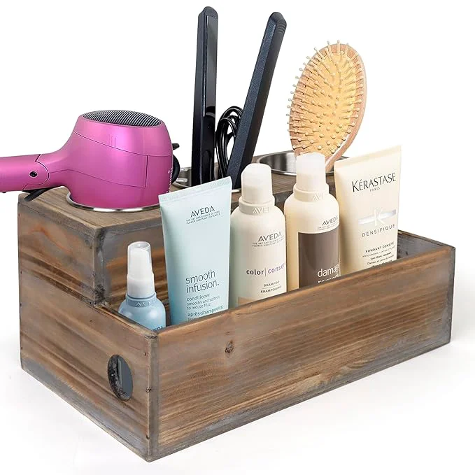 Original i Wooden Hair Dryer Holder – Hair Tools and Styling Supplies Organizer and Outstanding