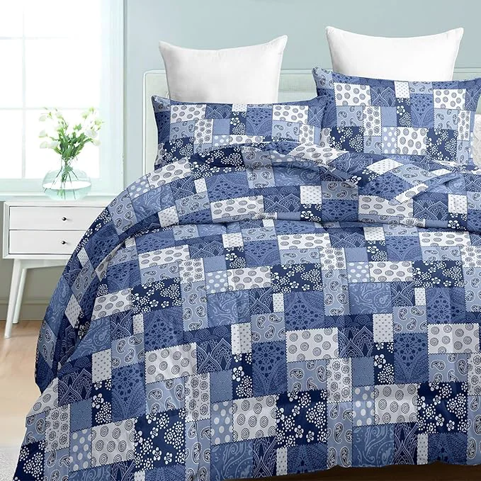 Practical HighBuy Dark Blue Medallion Comforter Set Twin XL Soft Comforter for Teens Hotel Patchwork Bedding Comforter Boho Bedding Set Toddler Comforter Sets Fluffy 3 PC with 2 Pillowcases for Twin XL Bed Recyclable