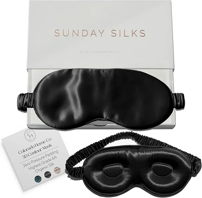 Premium SUNDAYSILKS™ 3D Contoured Silk Sleep Mask Padded Silk Eye Mask Outstanding
