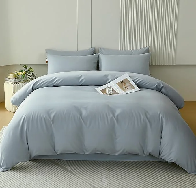 Refined Houseri Light Blue Cal King Comforter Set – Modern Blue Bedding – Cali King Size – Quilts Included Luxury