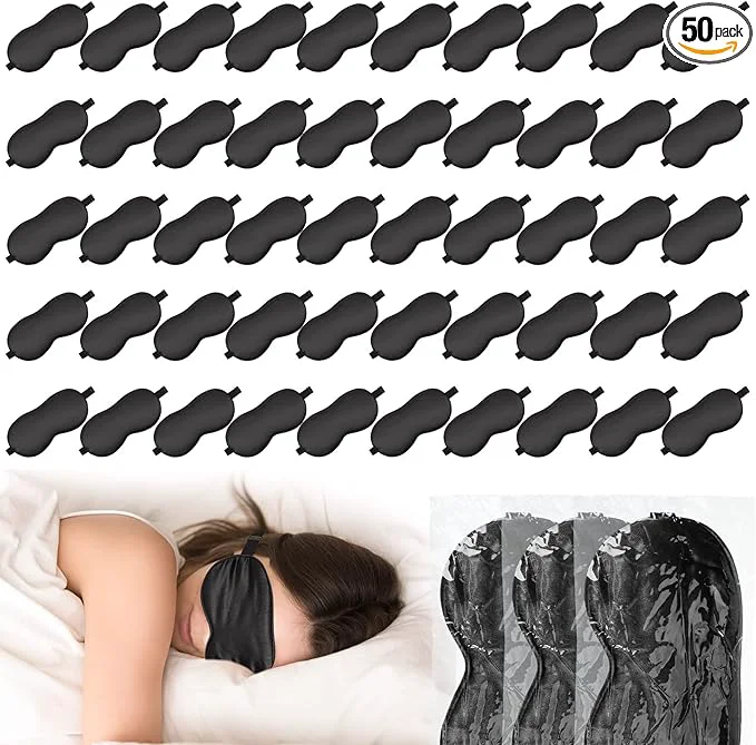 High-Grade Newcotte 50 Pcs Silk Sleep Eye Mask Fast