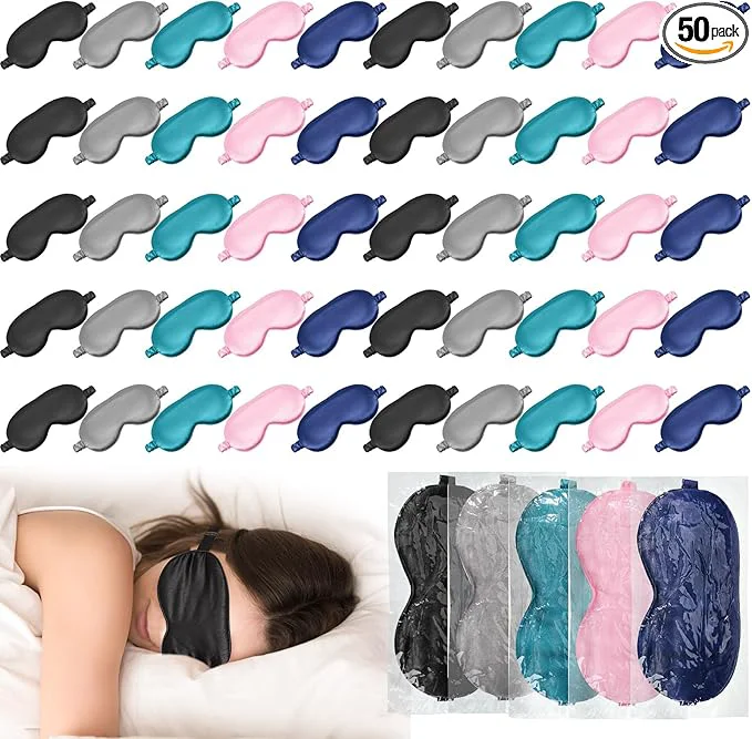 Fashionable Newcotte 50 Pcs Silk Sleep Eye Mask Premium