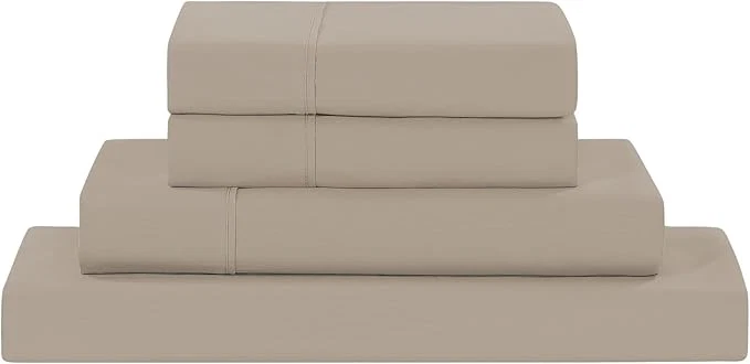 Authentic Modern Threads Soft Microfiber Solid Sheets – Luxurious Microfiber Bed Sheets – Includes Flat Sheet Fitted Sheet with Deep Pockets amp Pillowcases Khaki California King Effective