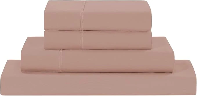 Consistent Modern Threads Soft Microfiber Solid Sheets – Luxurious Microfiber Bed Sheets – Includes Flat Sheet Fitted Sheet with Deep Pockets amp Pillowcases Rose Twin Reliable
