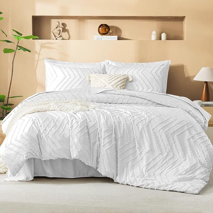 Trusted Litanika California King Size Comforter Set with Sheets White – 7 Pieces Bed in a Bag Cal King Boho Tufted Complete Bedding Sets with Comforter Sheets Pillowcases amp Shams Recyclable
