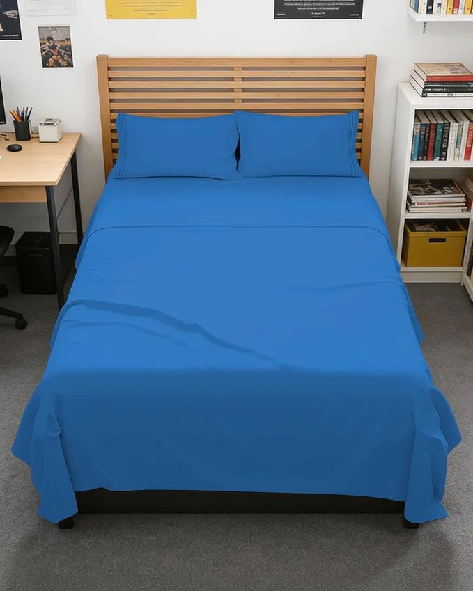 Fine Full XL Bed Sheet – 4 Piece Full XL Bed Sheets Set – Soft Breathable amp Cooling – Hotel Luxury Bedding for Women Men Kids Teens Boys amp Girls – Deep Pockets Comfy Fade amp Wrinkle – Royal Blue Reusable