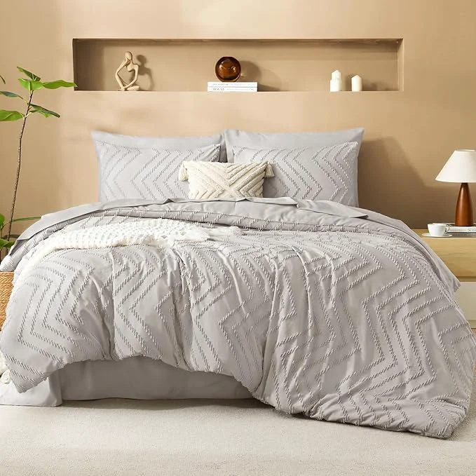 High-Grade Litanika Linen King Size Comforter Set with Sheets – 7 Pieces Bed in a Bag King Boho Tufted Complete Bedding Sets with Comforter Sheets Pillowcases amp Shams Original