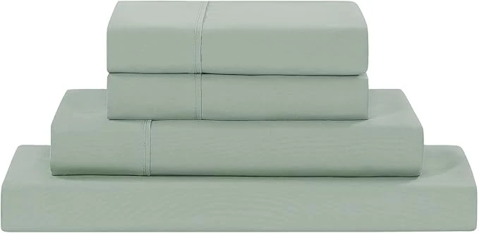 World-Class Modern Threads Soft Microfiber Solid Sheets – Luxurious Microfiber Bed Sheets – Includes Flat Sheet Fitted Sheet with Deep Pockets amp Pillowcases Seafoam King Versatile