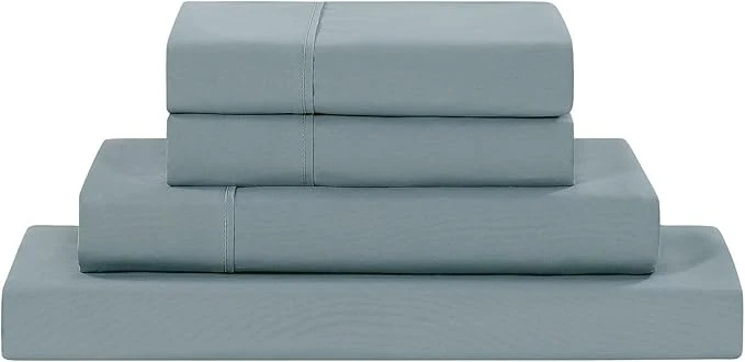 Sophisticated Modern Threads Soft Microfiber Solid Sheets – Luxurious Microfiber Bed Sheets – Includes Flat Sheet Fitted Sheet with Deep Pockets amp Pillowcases Ocean Full Comfortable