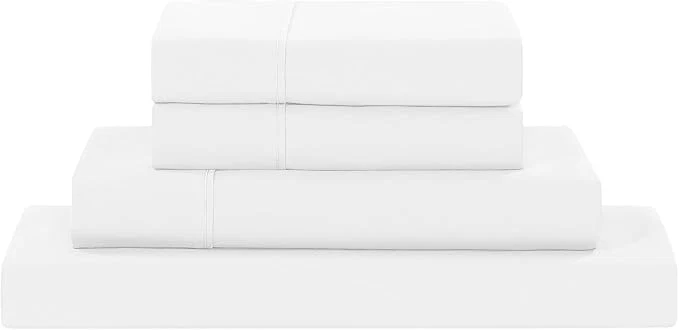 Relaxed Modern Threads Soft Microfiber Solid Sheets – Luxurious Microfiber Bed Sheets – Includes Flat Sheet Fitted Sheet with Deep Pockets amp Pillowcases White Queen Reliable