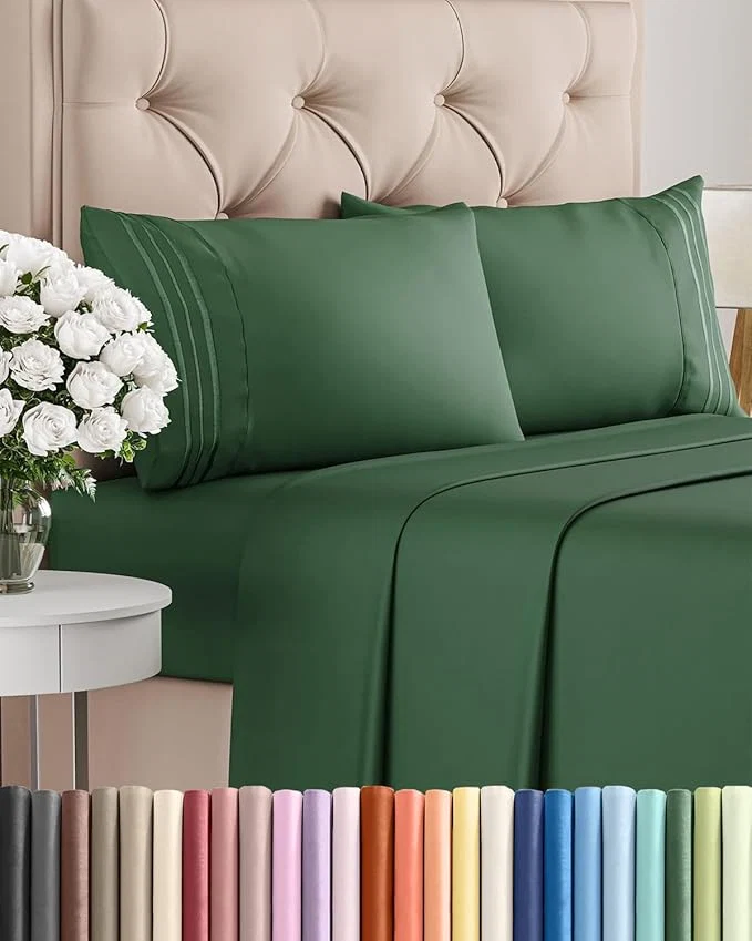 Traditional Full Size 4 Piece Sheet Set – Comfy Breathable amp Cooling Bed Sheets Set – Hotel Luxury Bedding for Women Men Kids Teens Boys amp Girls – Deep Pockets Soft Wrinkle – Oeko-Tex – Emerald Green Carefully Designed