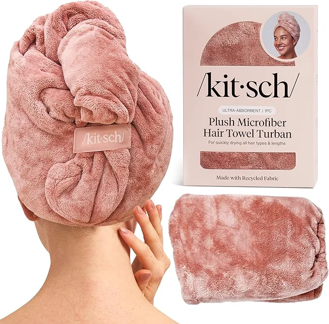Luxury Kitsch Plush Microfiber Hair Towel Wrap Eco-Friendly
