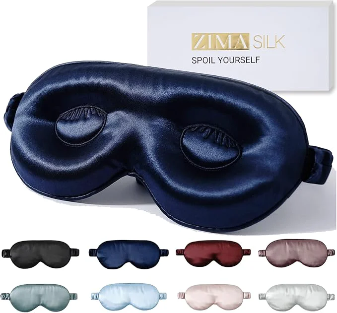 Luxury ZIMASILK Adjustable 22 Momme Pure Mulberry Silk Sleep Mask 3D Contoured Lightweight